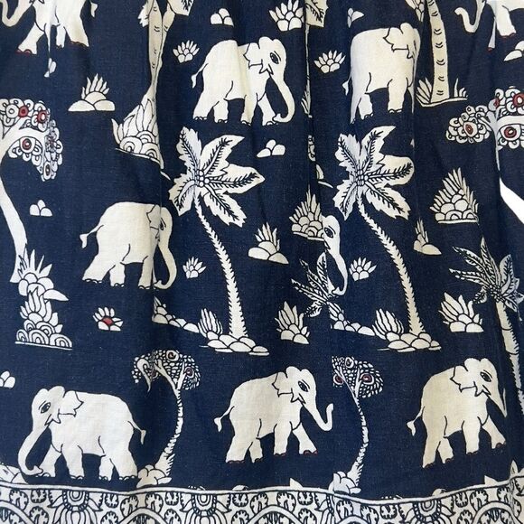Loft linen blend Elephant Print Skirt mp - Picture 2 of 16